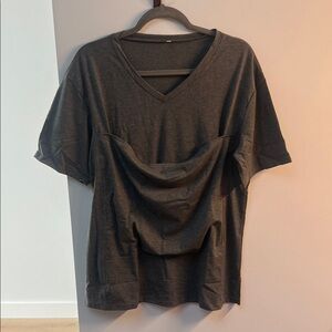 Charcoal V-Neck Men’s Baby Wearing Top